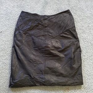 black leather skirt